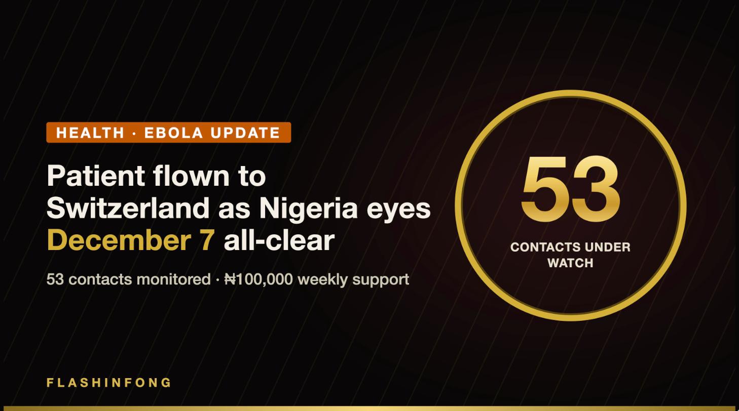 Ebola update: patient flown to Switzerland, Nigeria eyes December 7 Ebola update Nigeria 53 contacts monitored December 7 target graphic